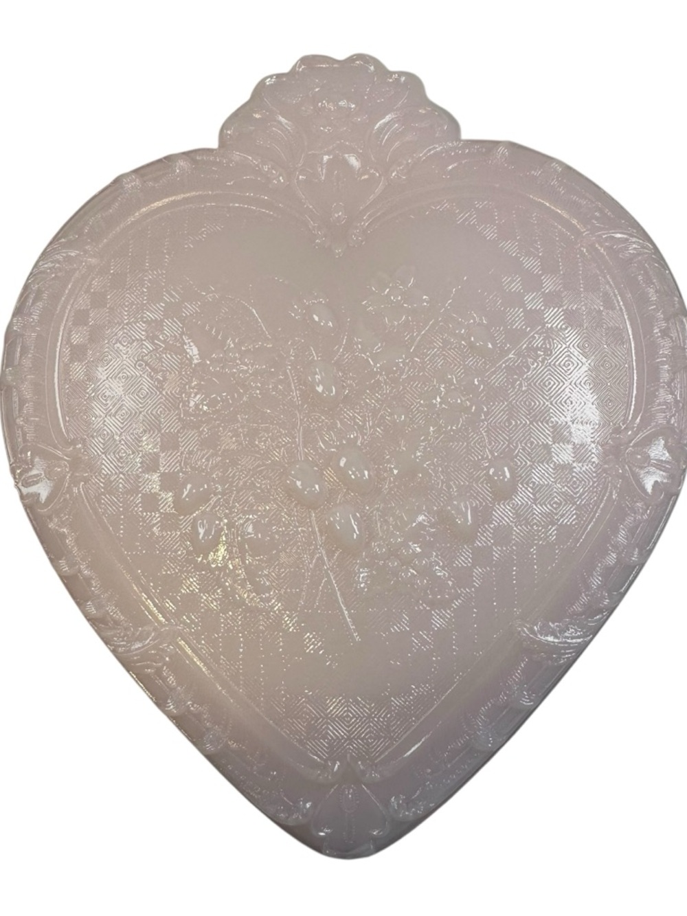Mosser Lg Heart Glass Box Crown Tuscan Pink Strawberry Jewelry Trinket New USA